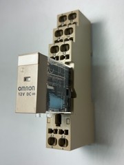 Relay Ice-Cube + Socket/Base (12VDC COIL) DIN-Rail 2P 5A NO/NC Omron G2R-2-S(S)