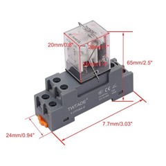 TWTADE/2PCS DC 12V Relay 10A Electromagnetic Power Coil Relay 8 Pins DPDT 2NO…