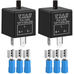 2 Pieces 12V 3 Pin Electronic LED Flasher Relay 0.1W-150W C/M Motorcycle Turn Si