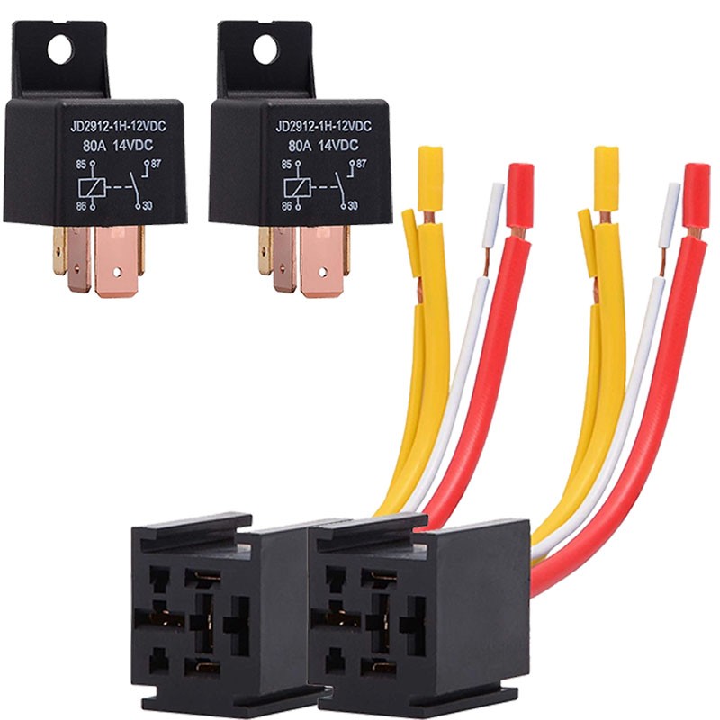 2025 2Set Car Relay 12V 80A SPST 4-pin Heavy Duty Relay Car DC Normal Open Relay