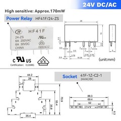 UL Listed 10Pcs Miniature Electromagnetic Relay 24V Coil DC/AC; Signal for PLC