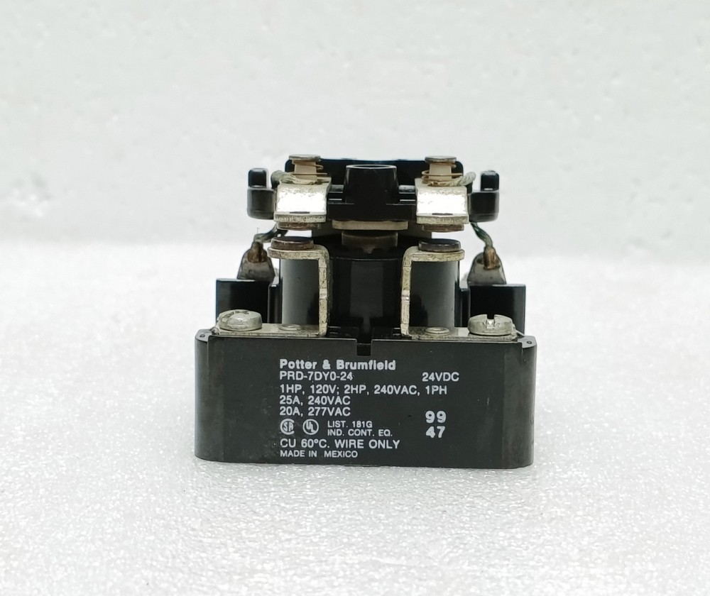 Potter & Brumfield PRD-7DY0-24 Power Relay 24VDC 25A 240VAC 1HP Contactor Switch
