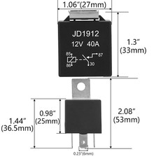 JD1912 Automotive Relay 4-Pin 40A 12V SPST Switch Relay 12v jd1912，Car Truck .