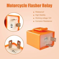 2Pcs 2-Pin 12V Speed Adjustable LED Electronic Flasher Relay Fix Motorcycle Turn