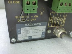 Balzers RVG040 Valve Control Unit,220V 50c/s,BGM12 504/2494,Used,Ger+6928
