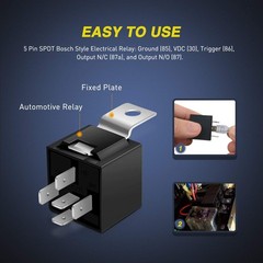 10 Pack SPDT 5PIN Electrical Relays 12V 30/40 Amp 5-Pin Switch Relay for Auto…