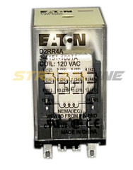 Eaton D2RR4A General Purpose Relay, 6 Amp, 120V Coil, Plug-In, 4PDT, 14 Pin
