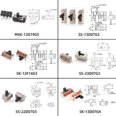 17Values 150Pcs Mini Micro Slide Switch Assortment Kit 2Pin 3Pin 4Pin DIP Tog…