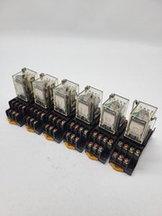 6PC Omron MY4N-D2 Relay w Socket Base 5A 240V 14Pin 24V Coil 11Z2YT