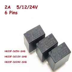 Power Relay 2A 5/12/24V HK23F-DC5V 12V 24V-SHG PCB 6 Pins SPDT General Purpose