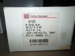 CUTLER HAMMER BF40F NEW, 4 POLE, 4 NO, ZERO NC, 10 AMP, 120 VOLT.