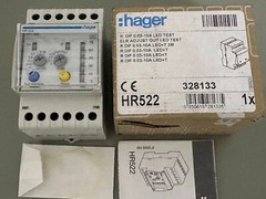 Hager HR522 ELR Earth Leakage Relay 230V 0.03–10A Time Delay 50% Led Test HR 522