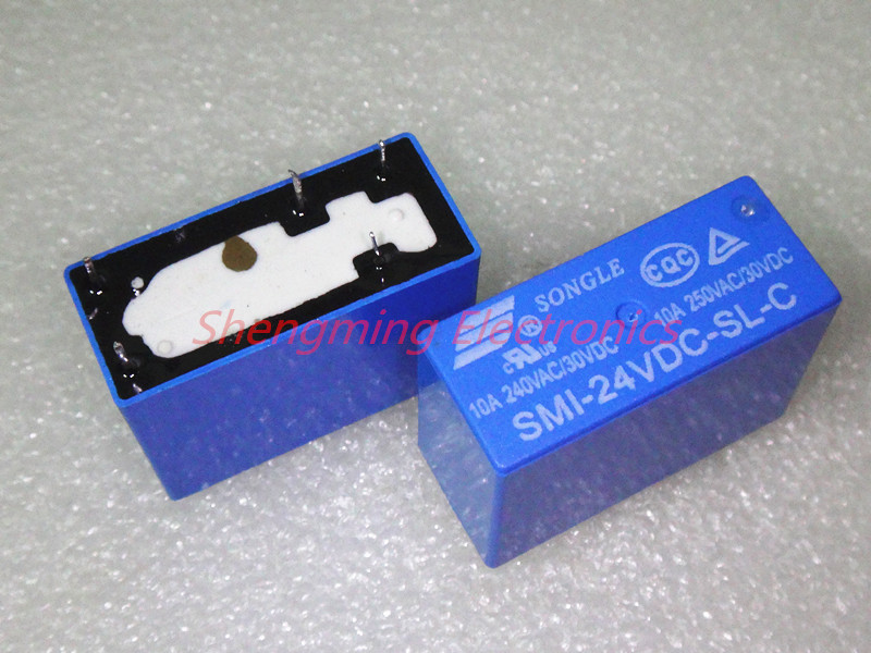 2PCS 5pins SMI-24VDC-SL-C DC 24V 10A 250VAC/30VDC Power Relay