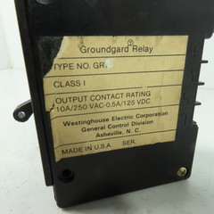 Westinghouse GRT Groundgard Relay Class I 10A/250VAC 0.5A/125VDC