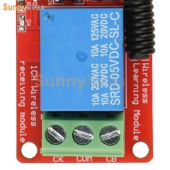 DC 5V 12V 24V Wireless Remote Control Receiver Switch Relay Module 1CH 433MHz