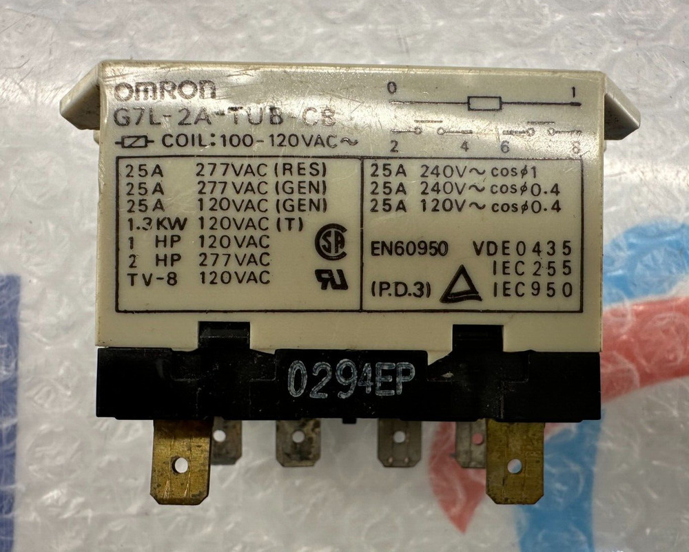 Omron G7L-2A-TUB-CB-AC24 General Purpose Relay, Class B Insulation, QuickConnect