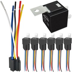 80/60Amp 12V 5-pin Relay Kit, SPDT 12-Volt Automotive Relay with Heavy-Duty Pigt
