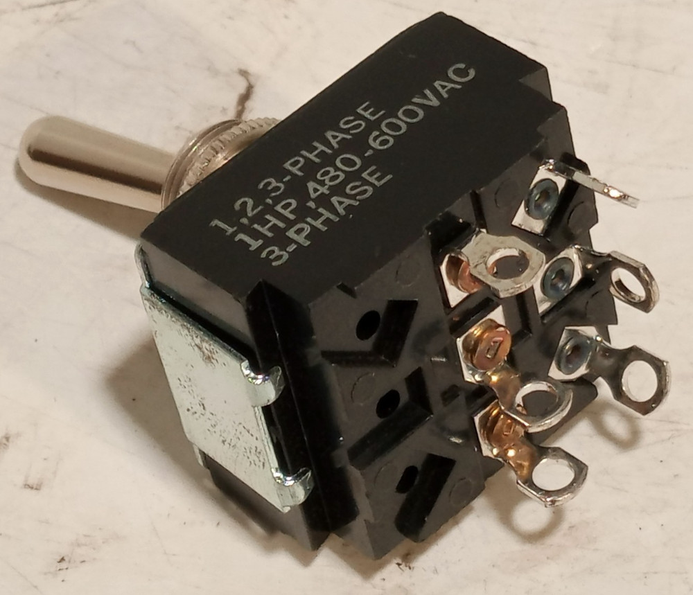 Carling 13730107 Toggle Switch 1,2,3 Phase, 1HP, 480-600VAC, 15A, 125V