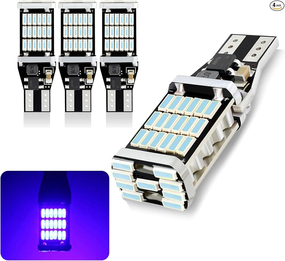 4 PCS 921 LED Reverse Light Bulbs, 6000K Ice Blue CANBUS 912 T15 W Color: Blue