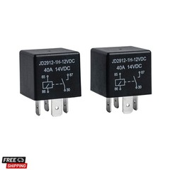 2 Pack Car Relay 4 Pin 12V 40 Amp Model No : JD2912-1H-12VDC 40A 14VDC, Car R…