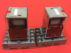 Omron – P/N: MKS2PIN – Relays W/ Base – LOT OF (2)