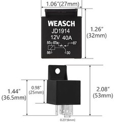 JD1914 12V 40A 5 Pin SPDT Waterproof Automotive Relay, 2 Pack for Car Truck Boat