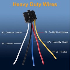 DIANN 2pcs Car Relay with Harness 12V 40A 4 Pin SPST Harness Sockets with Col…