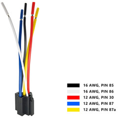 80/60Amp 12V 5-Pin Relay Kit, SPDT 12-Volt Automotive Relay with Heavy-Duty Pigt