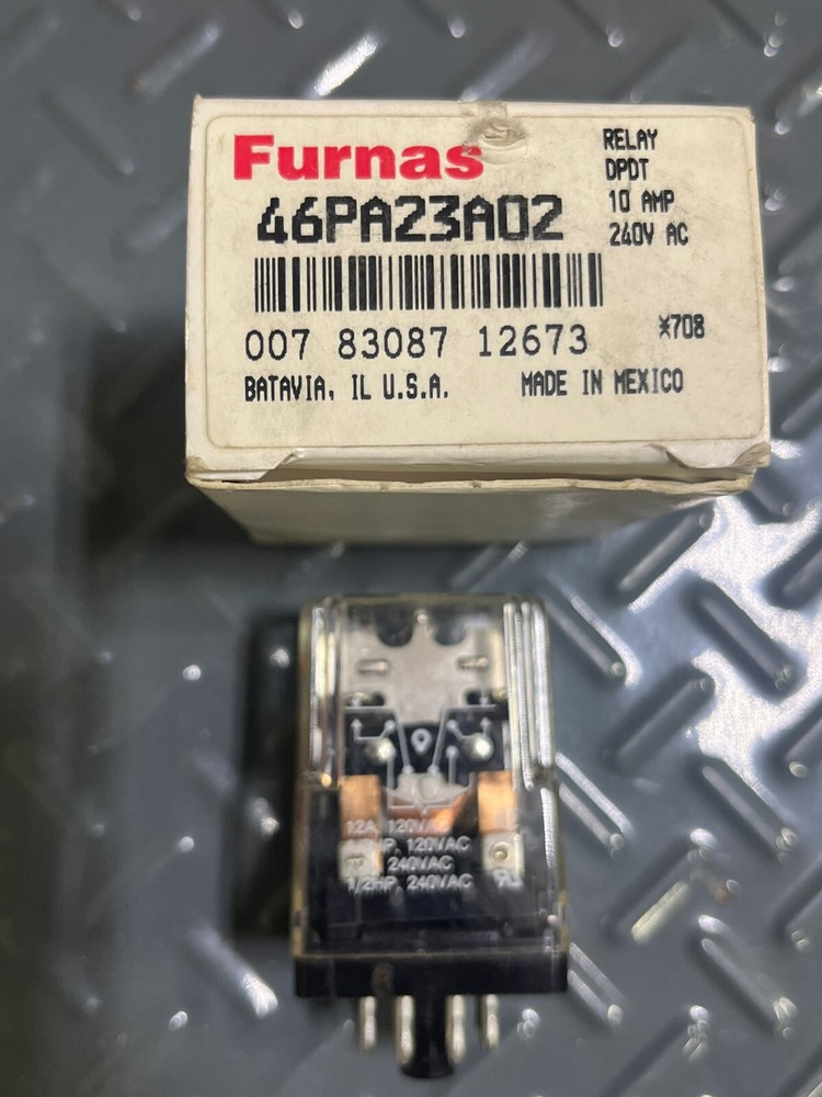 Furnas 46PA23A02 Relay DPDT 8-Pin Octal Plug-In 240VAC 10 Amp