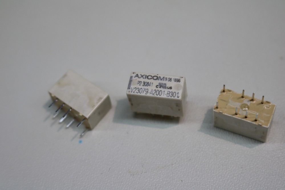 3x Axicom V23079-A2001-B301 Low Signal Relays PCB 2A 5VDC DPDT