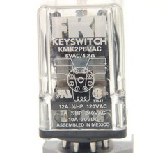 KEYSWITCH KMK2P6VAC RELAY 6VAC COIL 2P2T 10AMP 8 PIN ROUND OCTAL SOCKET
