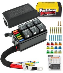 6 Way Waterproof Relay Box with Built-in Diodes, Pre-Wired 12V Panel for Car/Boa