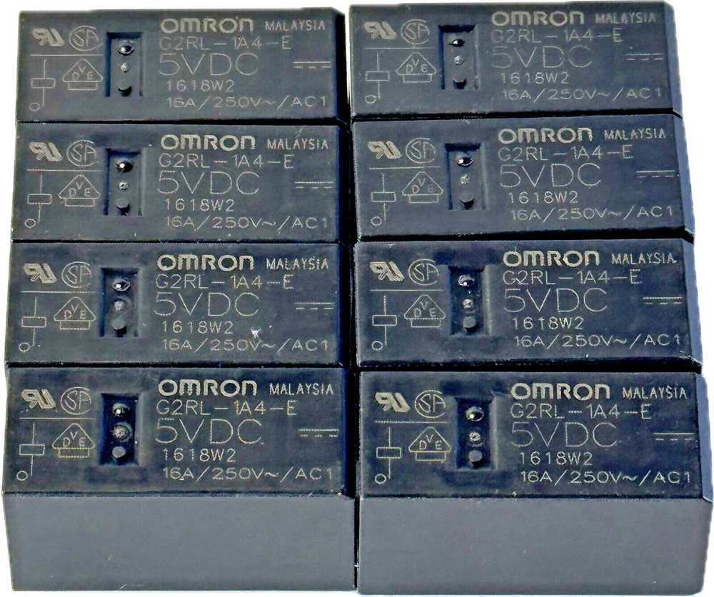 Lot of 8 each Omron G2RL-1A4-E Relay 5vDC 16a 250V