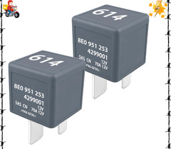 2 Pack 12V 70A 4 Pin Automotive Relay 614 8E0951253 for Audi VW