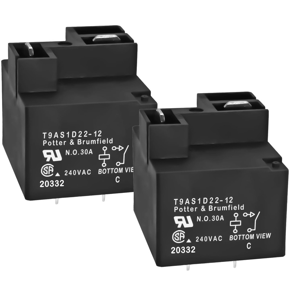 T9AS1D22-12 Relay 30A 4-Pin PCB or Panel Mount for HVAC Power Supplies