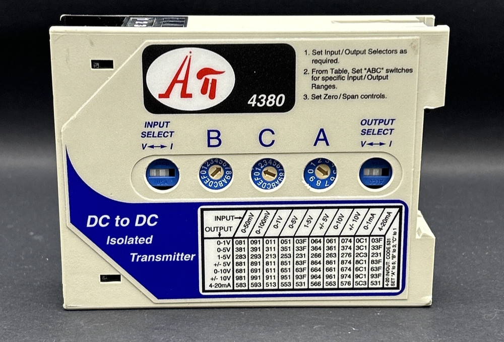 Absolute Process Instruments API 4380 DD DC/DC Isolated Signal Conditioner