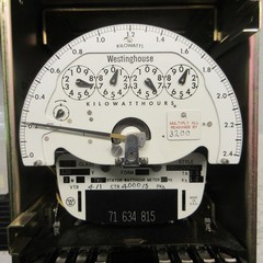 Westinghouse 280C209G01 Two-Stator Watthour Meter Type D4B-2FM 120V 3W Class 20