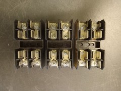 Buss, 2 Pole BM6032SQ Panel Mount Fuse Block, Lot of 3 30A 600V