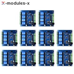1-10PCS Modbus RTU DC7-24V 4 Channel Relay Control Switch RS485/TTL UART Module