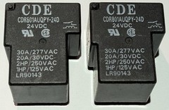 2X CDE Cornell Dubilier SPST N.O. 1 Form A CDR801 Relay – 277 VAC / 30A – 24 V