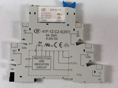 Relay Slim + Socket/Base (5VDC COIL) DIN-Rail 1-Pole 6A NO/NC Omega/Altech HF41F