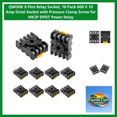 8 Pins Relay Socket 10 Pack 600 V 10 Amp Octal Socket with Pressure Clamp Screw