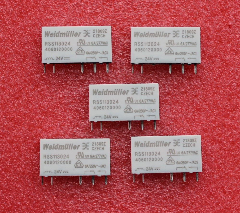 5pcs Power Relay For Weidmuller RSS113024 4060120000 24VDC 277VAC 6A 5-Pins