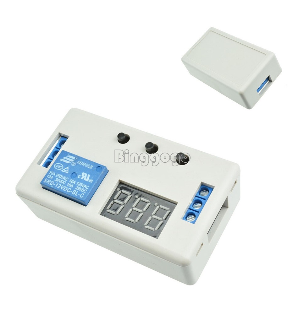 Digital Display LED Delay Timer Control Switch Relay Module Automation 12V Case