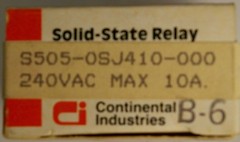 Continental Ind S505-OSJ410-000 Solid-State Relay 240VAC 10A Output 3-32VDC in