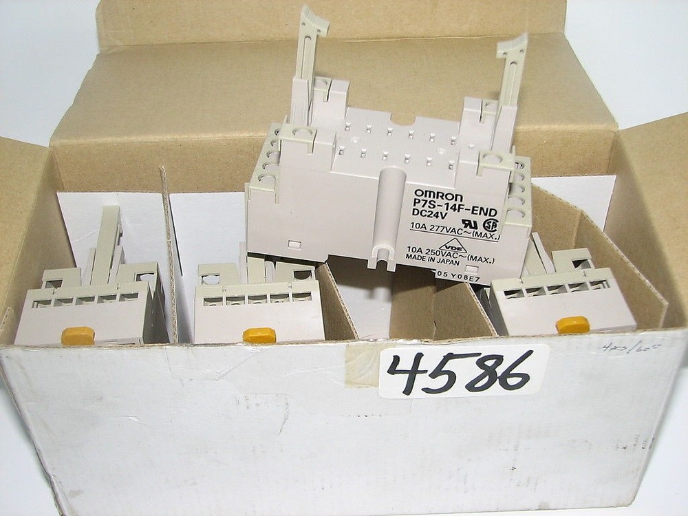 4 Pieces Omron P25-14F-End Socket – Din Rail – Surface Mounting – 24Vdc -250Vac