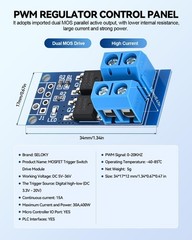 6PCS Dual High-Power MOSFET Trigger Switch Drive Module 0-20KHz PWM Adjustment