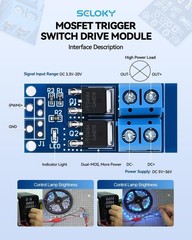 6PCS Dual High-Power MOSFET Trigger Switch Drive Module 0-20KHz PWM Adjustment