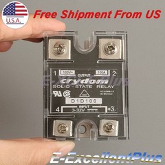 2PCS For Crydom D1D100 Solid State Relay Output 100A 100V In 3-32VDC Panel Mount