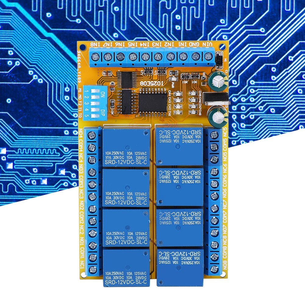 Relay Module IO25E08 8 Channel Self Locking Interlock Power Conditioner 12V